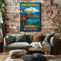 Anchorage And Denali, Alaska Poster