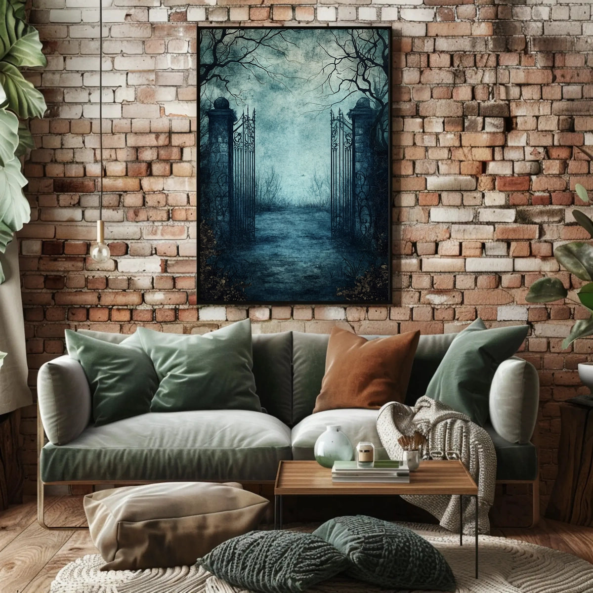 Gothic Iron Gate at Abandoned Graveyard Artistic Poster