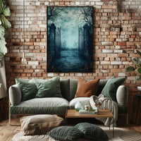 Gothic Iron Gate at Abandoned Graveyard Artistic Poster