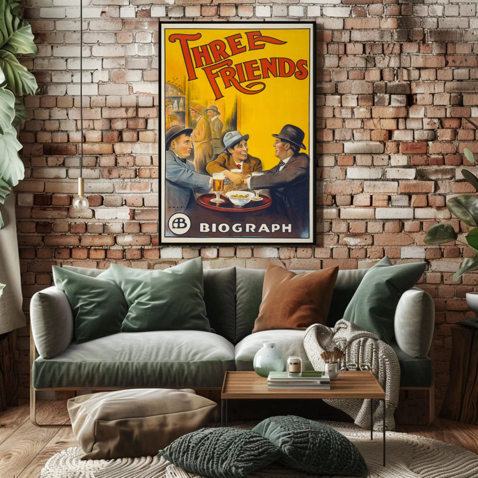 Three Friends Vintage Poster Wall Art Print