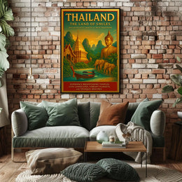 Thailand Travel Landscape Temples Markets Poster