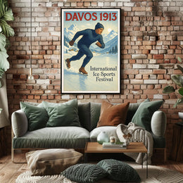 Davos 1913 International Ice Sports Festival Poster PosterGoat