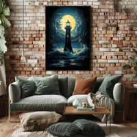 Lighthouse Resilience Surrealism Art Print: Abstract or Artistic Poster