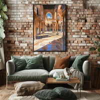 Ornate Moorish Architecture Poster: Alhambra-Inspired Art Print