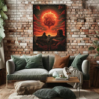 Cowboy's Cosmic Encounter Art Print Poster for Room Decor PosterGoat