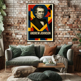 Andrew Johnson 17th President of the United States Abstract Pop Poster