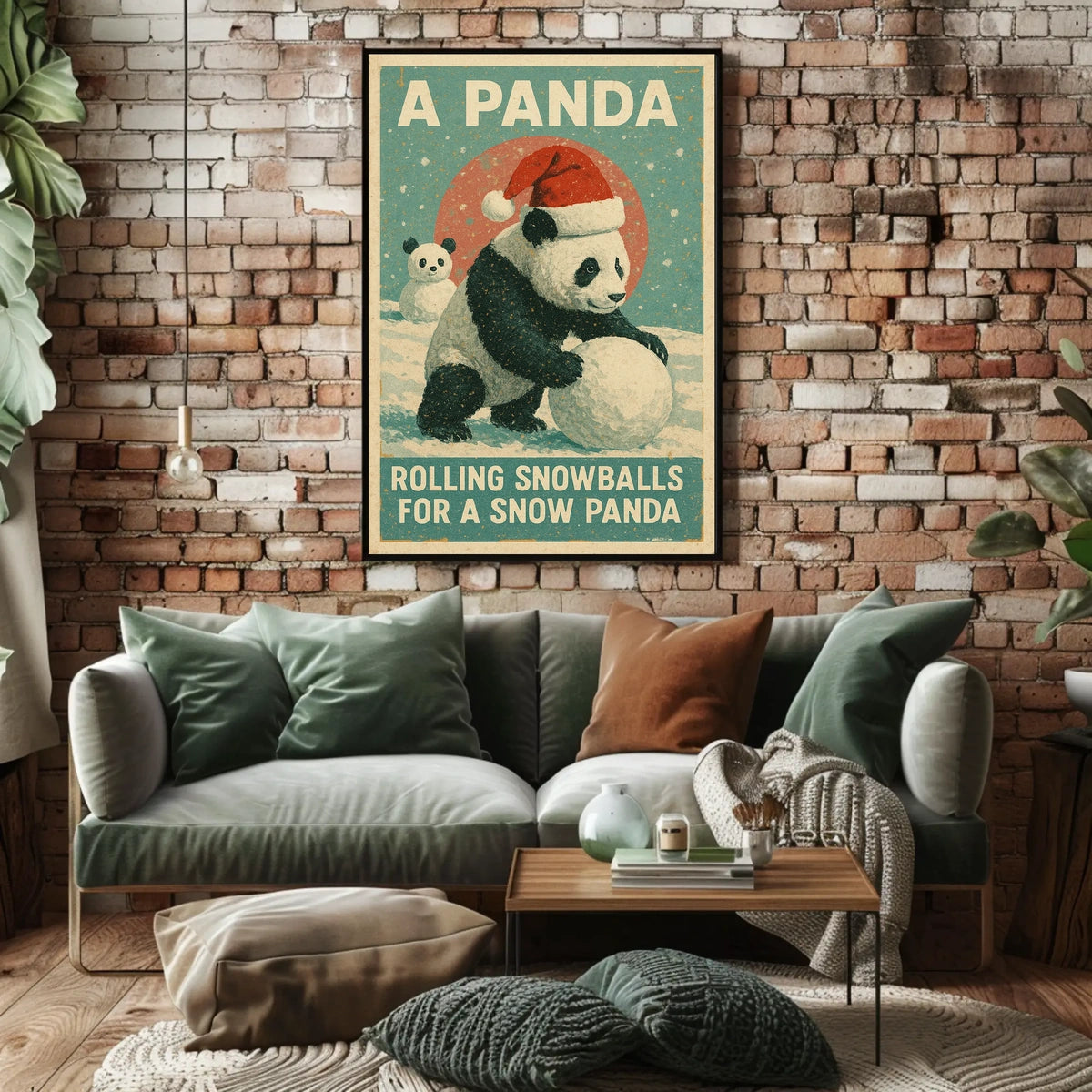 Winter Panda Scene Poster