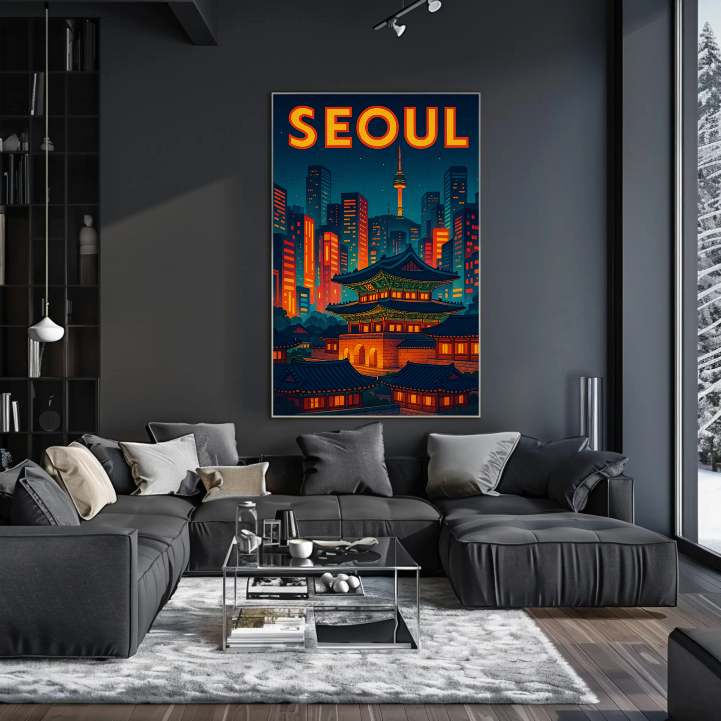 Seoul Palace and Tower Skyline Poster