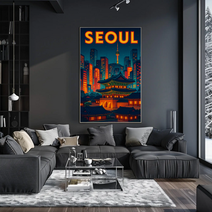 Seoul Palace and Tower Skyline Poster