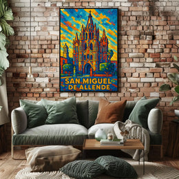 San Miguel de Allende Vibrant Mosaic Poster