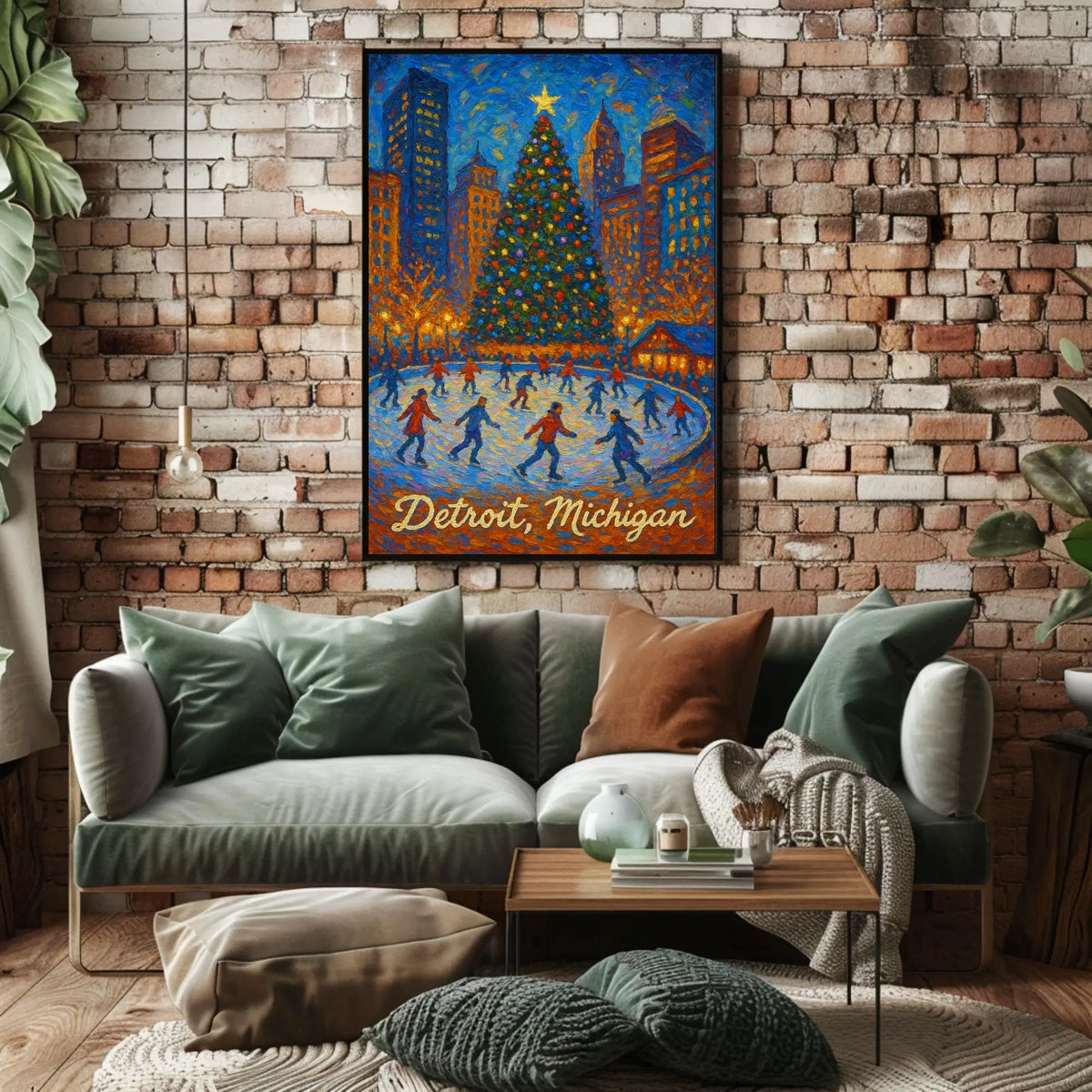 Detroit Winter Wonderland Vintage Collectors Poster