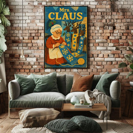 Mrs. Claus And Her Reindeer Poster