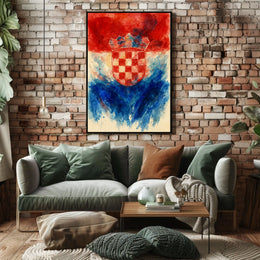 Croatian Coat Of Arms Watercolor Art Poster