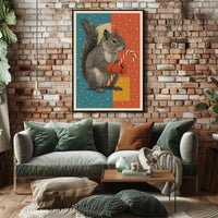 Festive Squirrel Delight Poster