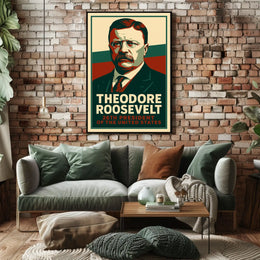 Theodore Roosevelt 26th President Heritage Typography Poster
