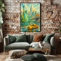 New York City Architectural Skyline Poster Modern Wall Art