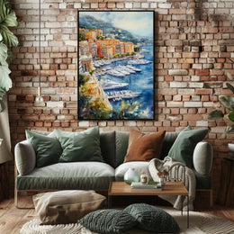 Monaco Monaco Harbor with Yachts View Poster