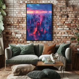 Futuristic Cityscape Cyberpunk Art Poster PosterGoat