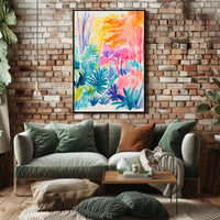 Tropical Watercolor Jungle - Abstract, Artistic, or Pop Culture Poster