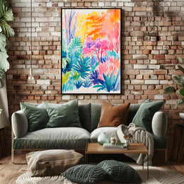 Tropical Watercolor Jungle - Abstract, Artistic, or Pop Culture Poster