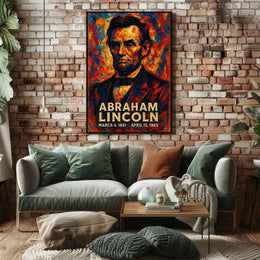 Abraham Lincoln 16th President of the United States Glitch Hop Art Poster