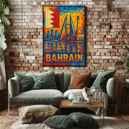 Bahrain Mosaic Art Poster