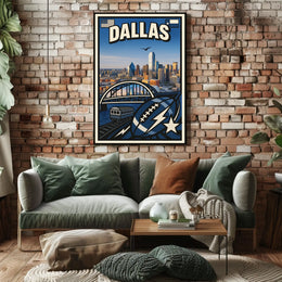 Dallas Skyline Celebration Poster