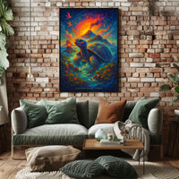 Galapagos Islands Wildlife Adventure Poster: Surreal Art