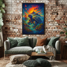Galapagos Islands Wildlife Adventure Poster: Surreal Art