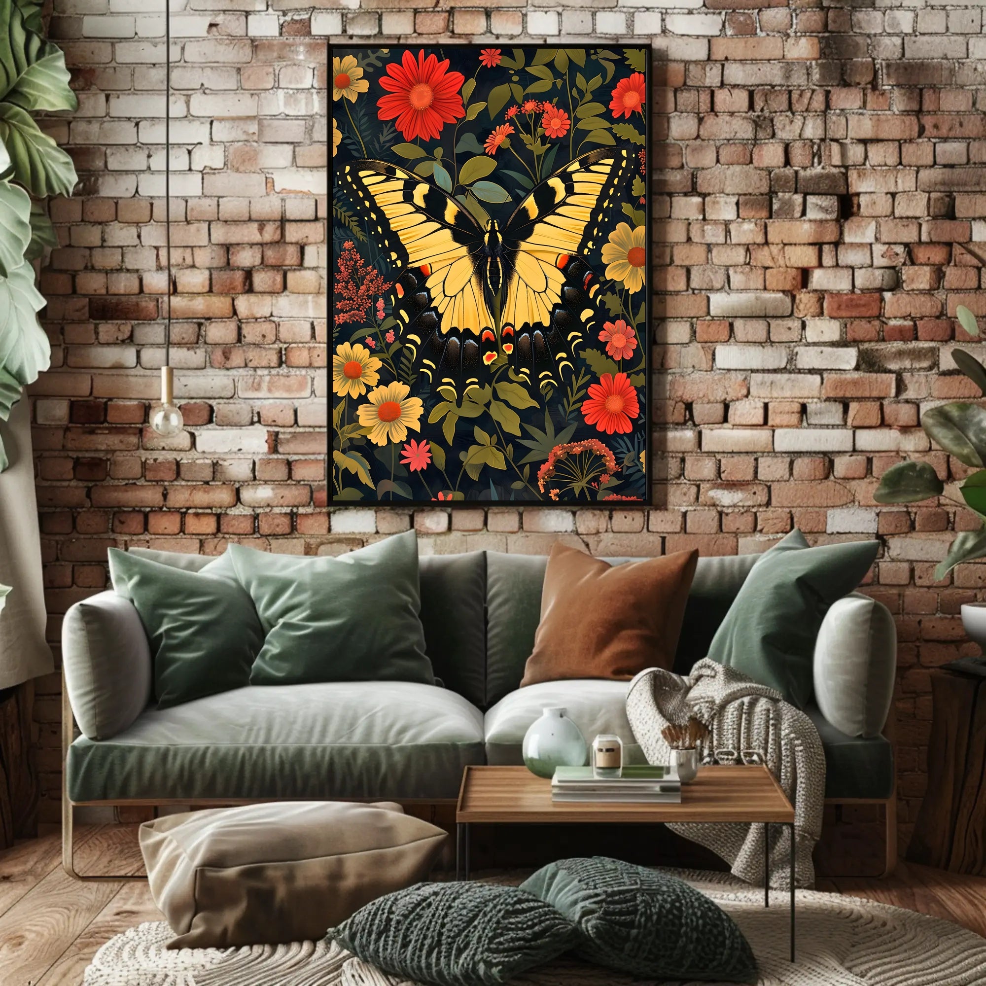 Butterfly and Floral Symphony Art Poster
