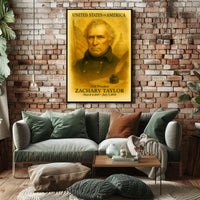 Zachary Taylor 12th President of the United States Vintage Watercolor Poster