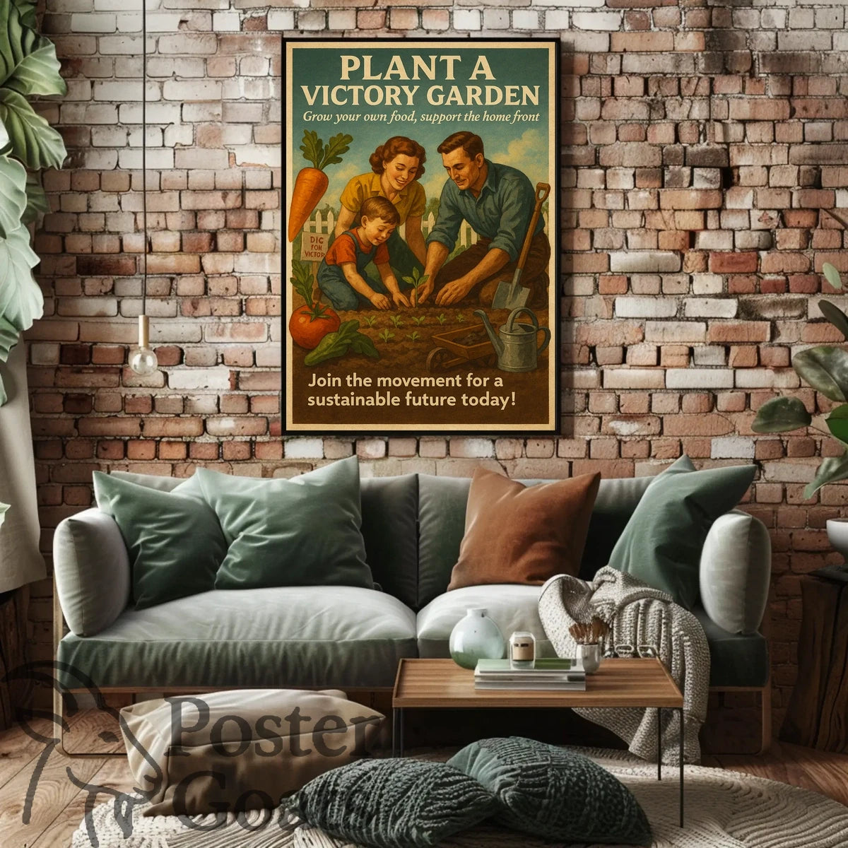 Victory Garden WWII Patriotic Community Propaganda Poster