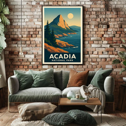 Acadia National Park Scenic Poster Wall Art Print Rustic Landscape Home Decor Travel Souvenir Poster
