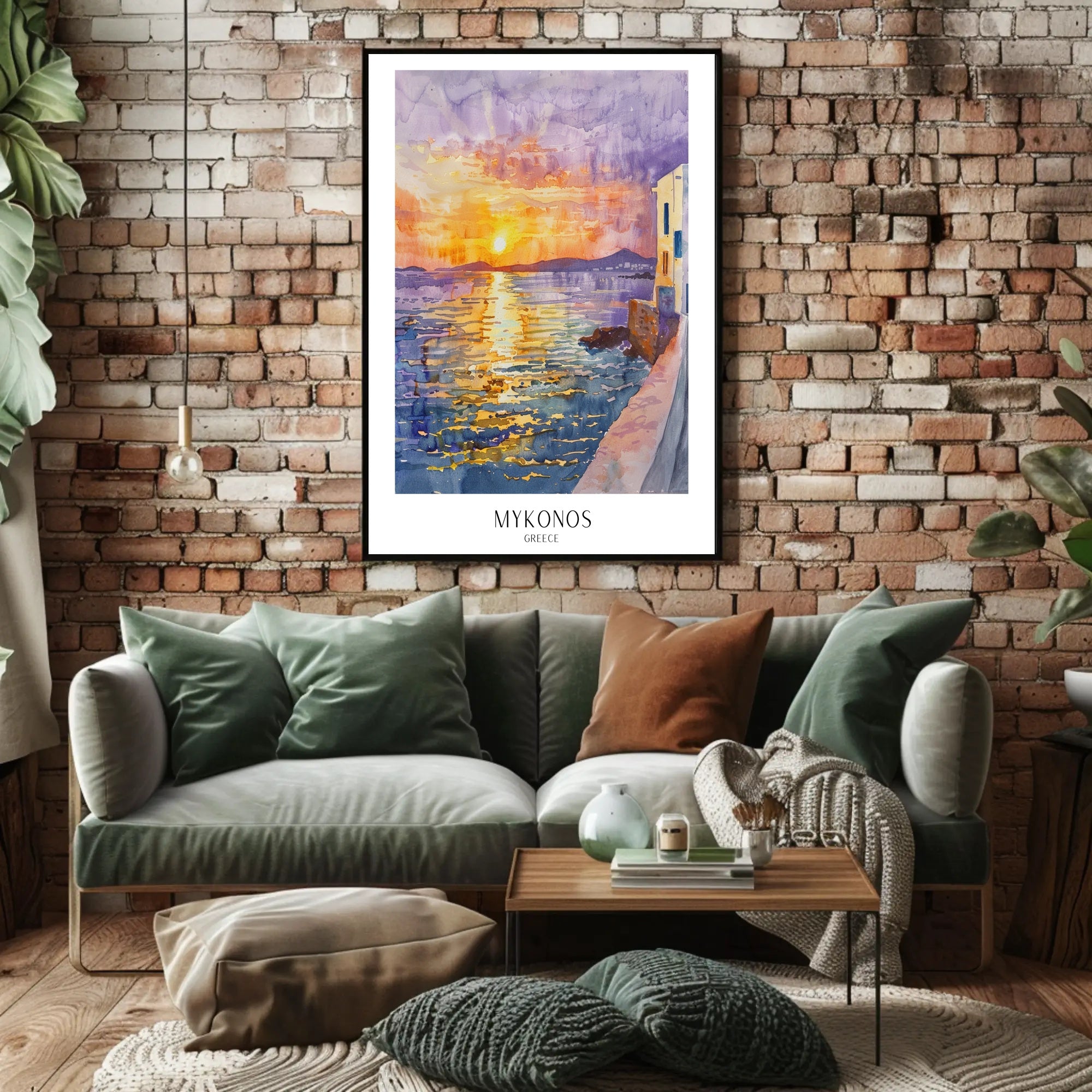 Mykonos Sunset Poster PosterGoat