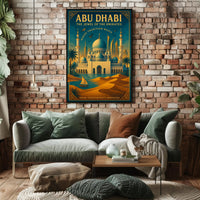 Abu Dhabi Elegance: Modern Meets Vintage Cultural or Heritage Poster