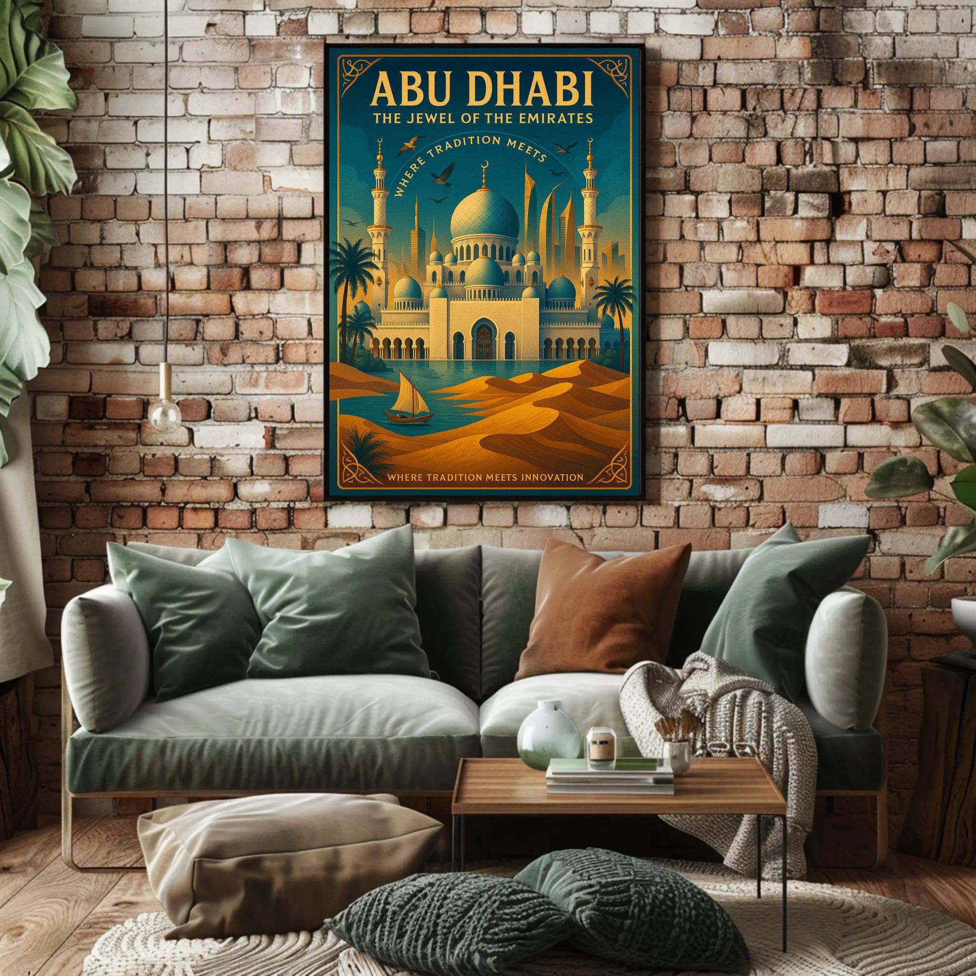 Abu Dhabi Elegance: Modern Meets Vintage Cultural or Heritage Poster