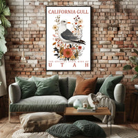 California Gull Utah State Bird Nature Poster