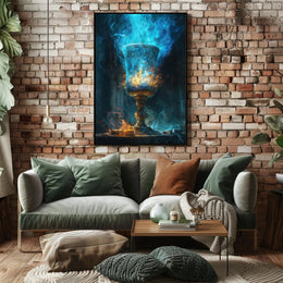 Mystical Chalice Fantasy Poster: Enchanting Fire Display PosterGoat