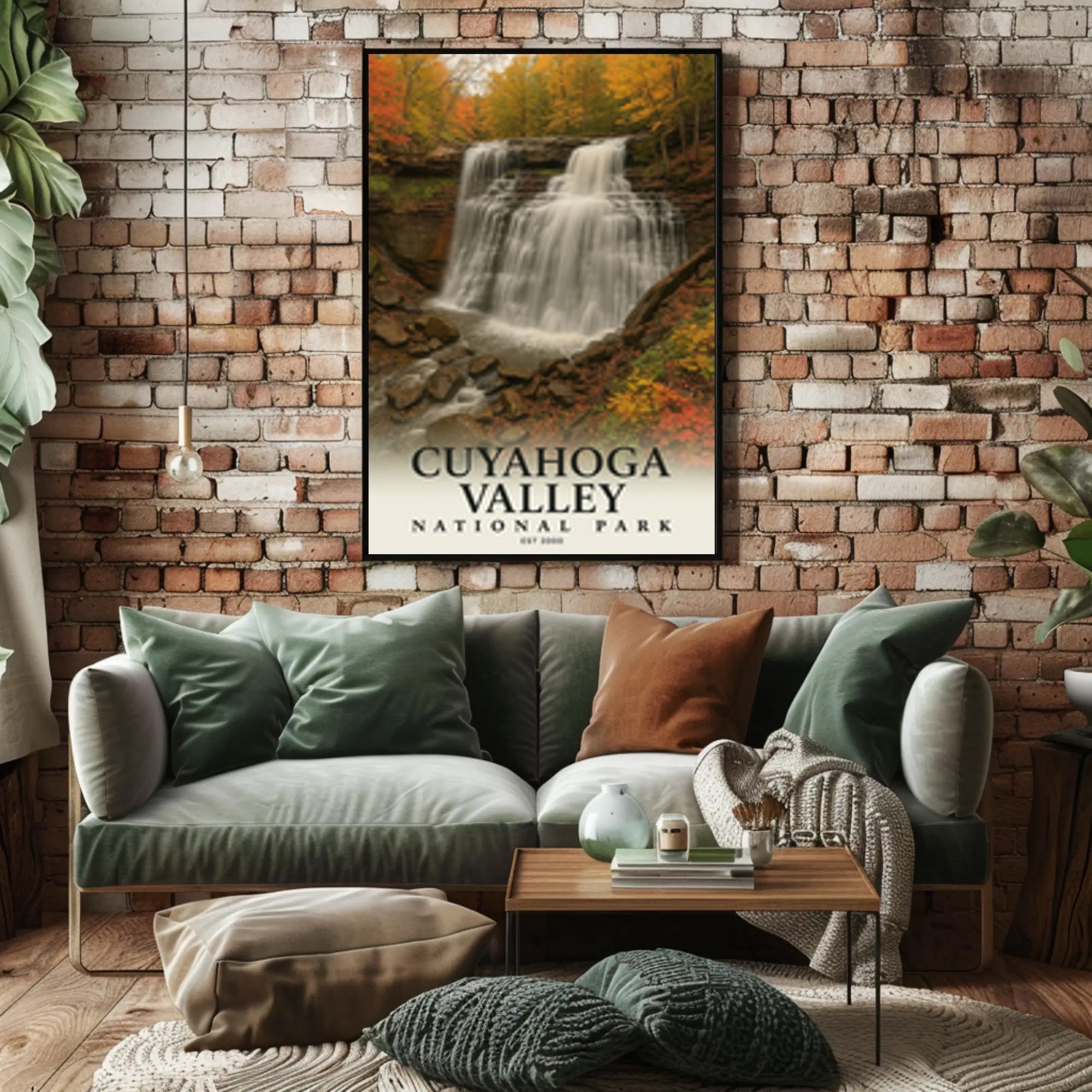 Cuyahoga Valley Waterfall Scenic Travel Poster