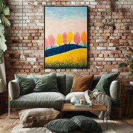Seasons Landscape Vibrant Poster Wall Art Print