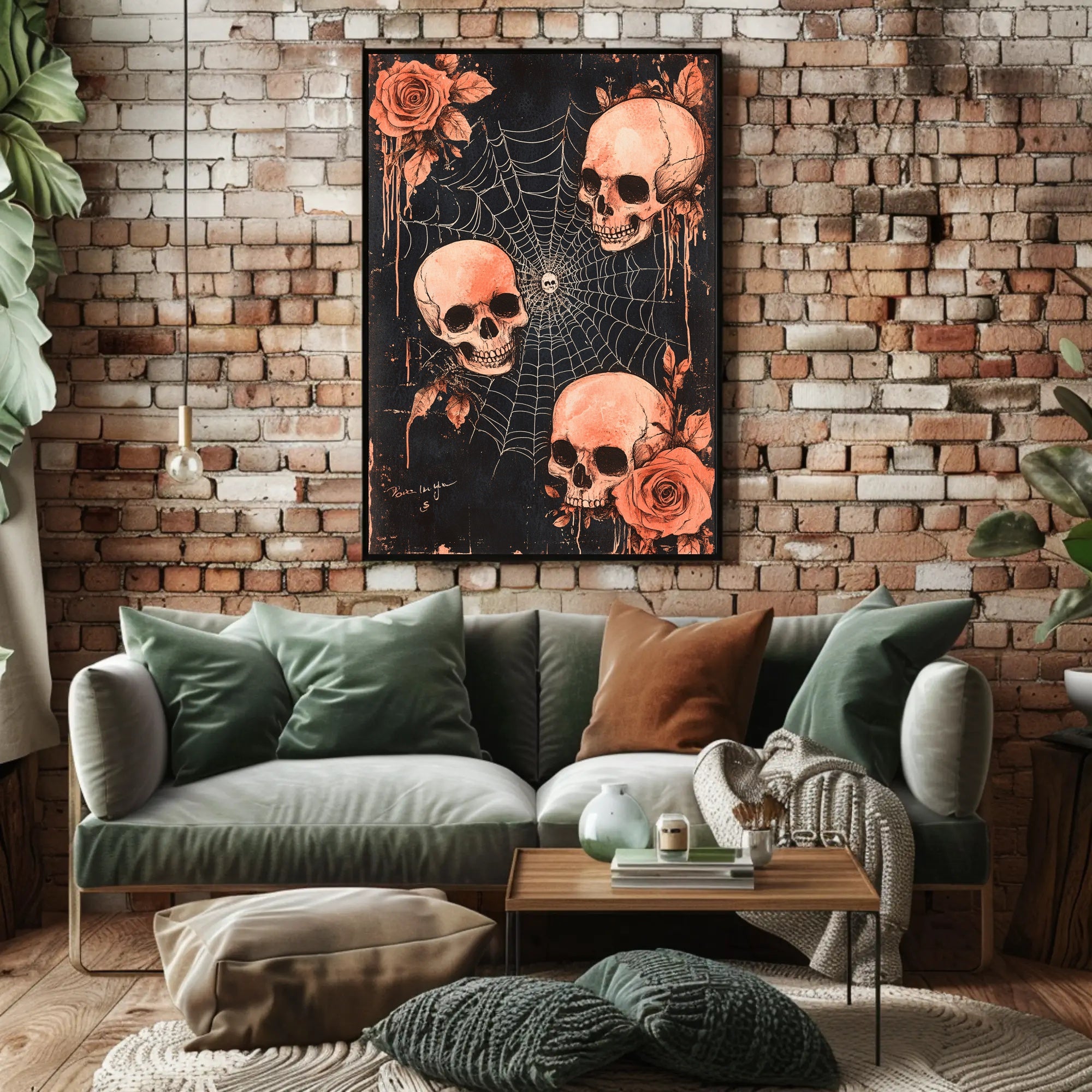 Skulls And Roses Poster