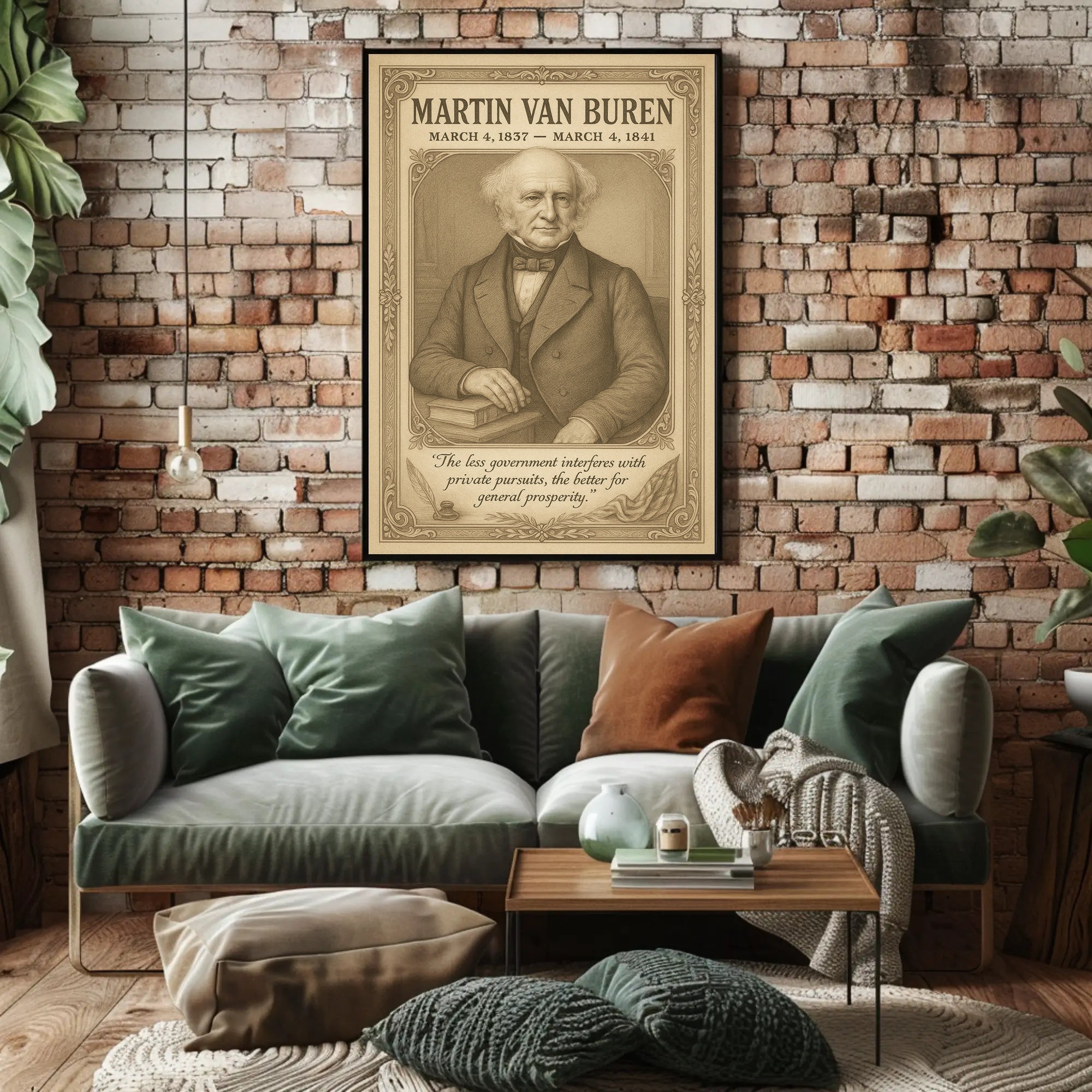 Martin Van Buren 8th President Sketch Poster Art Print Decor PosterGoat