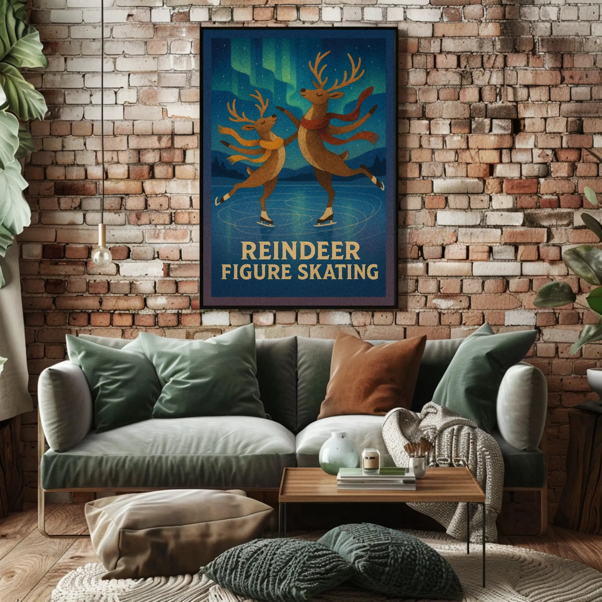 Reindeer Figure Skating Enchantment - Fantasy or Mythology Poster