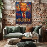 Trump Visionary Patriotism Red Blue Impressionism Poster
