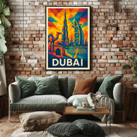 Vibrant Dubai Description Experience the dynamic fusion of tradition Poster