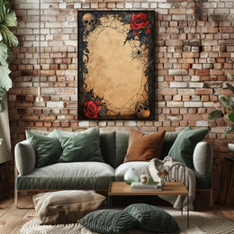 Gothic Skulls and Roses Artistic Pop Culture Poster