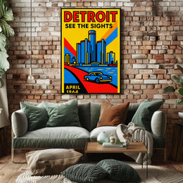 Discover Detroit See the Sights Poster PosterGoat