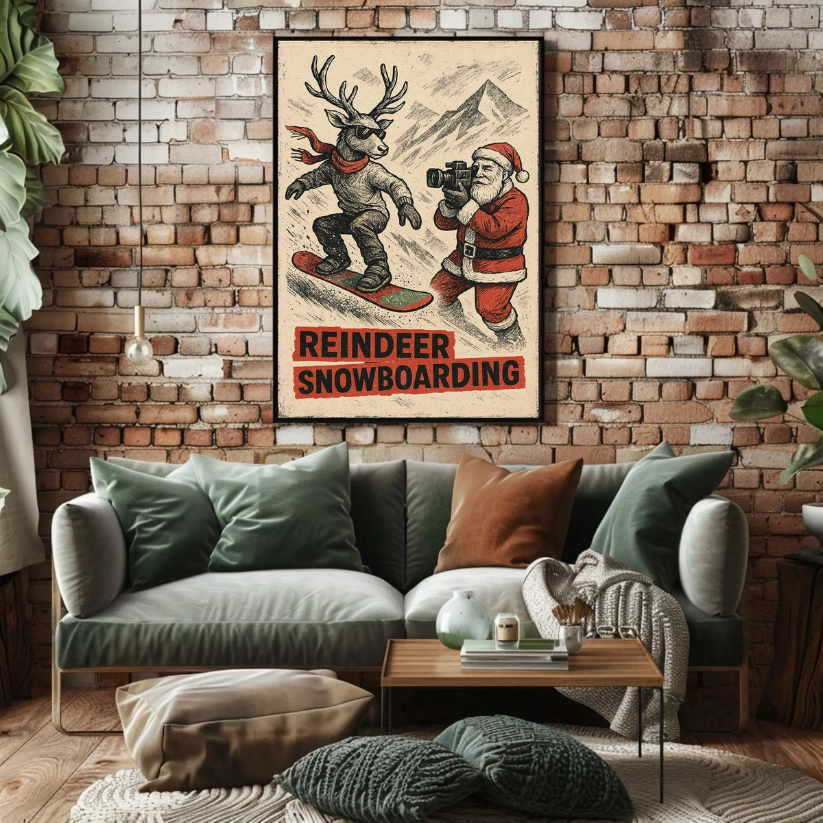 Reindeer Snowboarding Extravaganza Poster