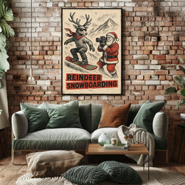Reindeer Snowboarding Extravaganza Poster