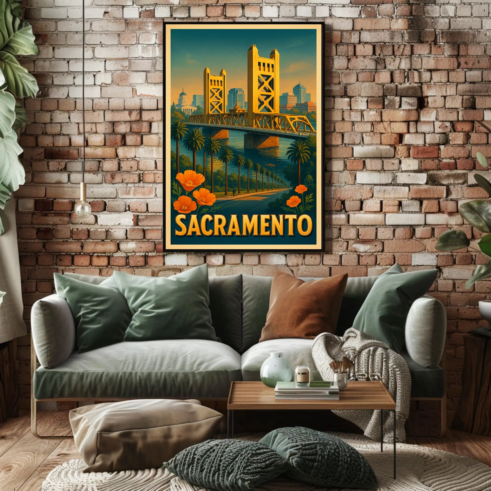 Sacramento Skyline Poster Modern City Wall Art